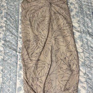 Sweet Rain Tan Leaf Print skirt